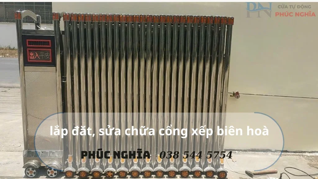 lắp đăt, sửa chữa cổng xếp tự động biên hoà -đồng nai