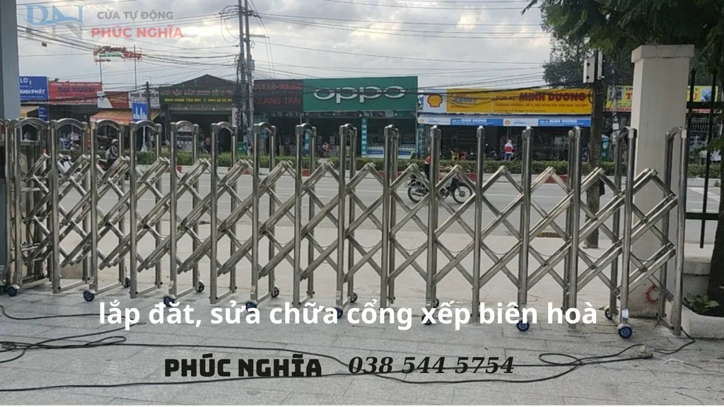 lắp đăt, sửa chữa cổng xếp tự động biên hoà -đồng nai