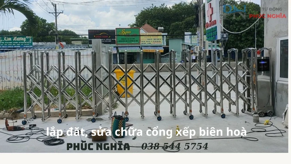 lắp đăt, sửa chữa cổng xếp tự động biên hoà -đồng nai